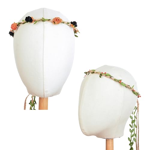 DDazzling Flower Crown Floral Wreath Headband Floral Garland Headbands Photo Props,Rose Flower Crown Kit, 3 Piece (Rainbow) - Image 5