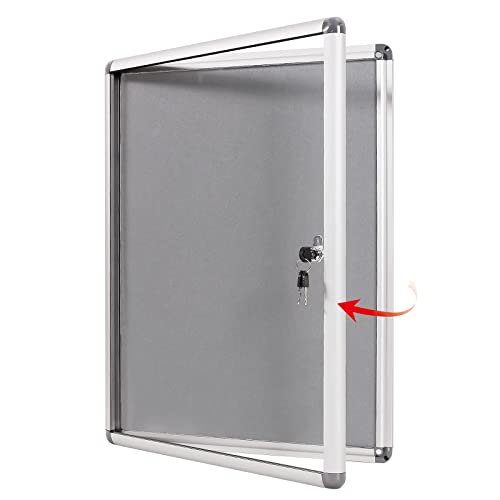 S SWANCROWN SWANCROWN Fabric Bulletin Board Enclosed Wall-Mounted Display Case for Office Classroom Home,26x20inch(4xA4) - Image 1