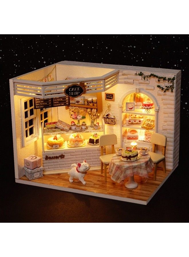 Kisoy Romantic And Cute Dollhouse Miniature Diy House Kit Creative Room Perfect Diy Gift For Friends Lovers And Families(Cake Diary) Plus Dust Proof Cover - Image 4