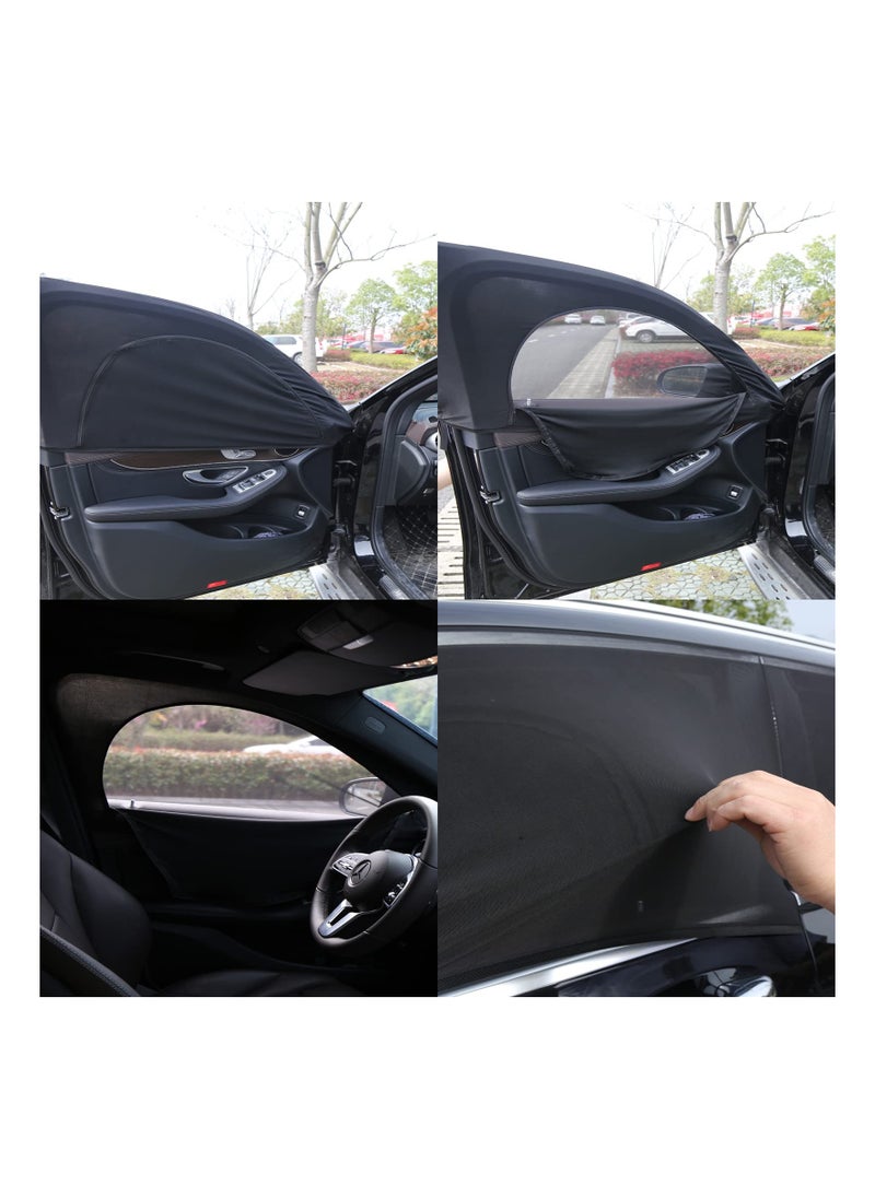 Generic 2 PCS Breathable Mesh Car Window Shades for Front Side Windows - Sun Protection, Privacy, and Comfort for Drivers and Families During Camping and Road Trips (125 x 50cm)  - Image 4