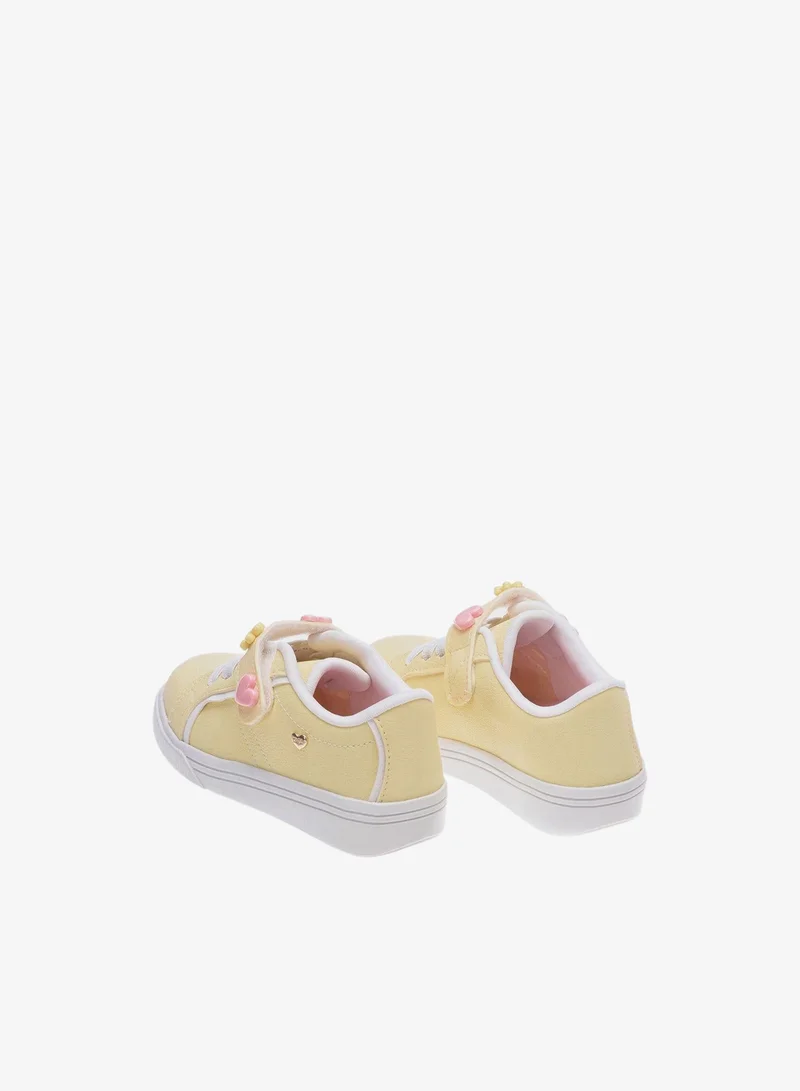 Klin Kids Heart Print Velcro Sneakers