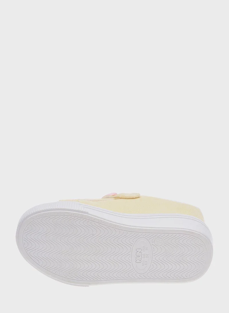 Klin Kids Heart Print Velcro Sneakers
