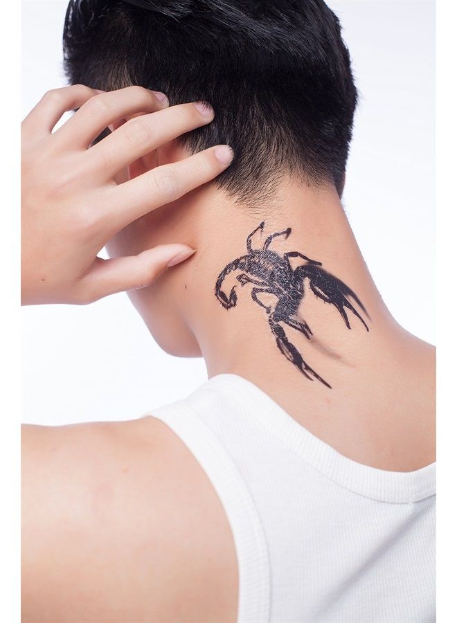 Yeeech 3D Scorpion Temporary Tattoos Sticker for Men Black (2 Sheets) - Image 4