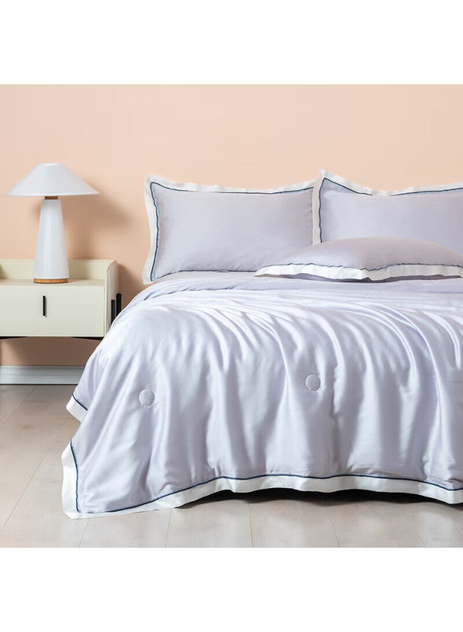 La Torretta Air Conditioning Quilt, Summer Cool Quilt, Washable, 80-count Lenzing Tencel Ice Silk Thin Quilt Core, 150*200cm, Elegant Gray - Image 2
