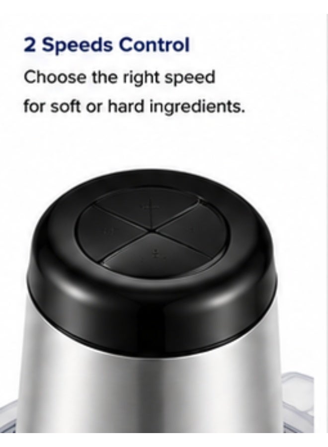 KION Food Chopper 400W 2.0L Stainless Steel Bowl With 2 Speeds - CSU50S20S00 2 L 400 W CSU50S20S00 Silver / Black - Image 3