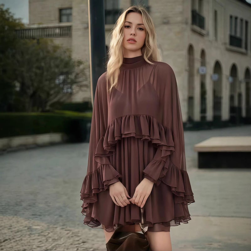 Elegant Chiffon Dress Set with Camisole for Women Spring Summer - Image 1