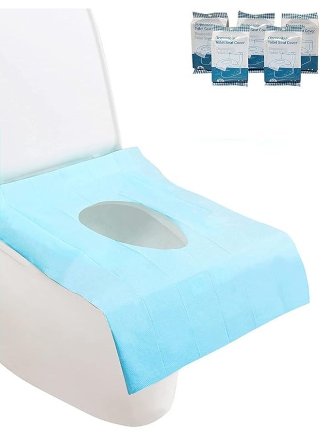 50 جهاز كمبيوتر شخصي غطاء مقعد المرحاض القابل للتصرف ، غطاء مقعد المرحاض الورقي ، سميك جداً وكبير ، ليس من السهل الانزلاق ، لمكتب فندق السفر المرحاض العام التخييم تدريب الوعاء للأطفال - Image 1