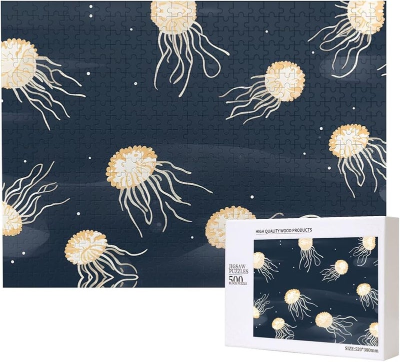 Phayah Jellyfish In The Stars 500 Piece Jigsaw Puzzle For Adults Home Decor - Image 1