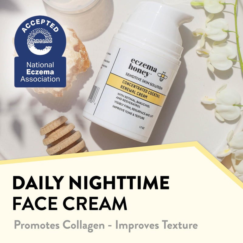 ECZEMA HONEY Concentrated Nighttime Renewal Face Cream - Anti Aging Skin Care Products - Unscented Face Moisturizer for Eczema, Dry & Sensitive Skin (1.7 Oz) - Image 3