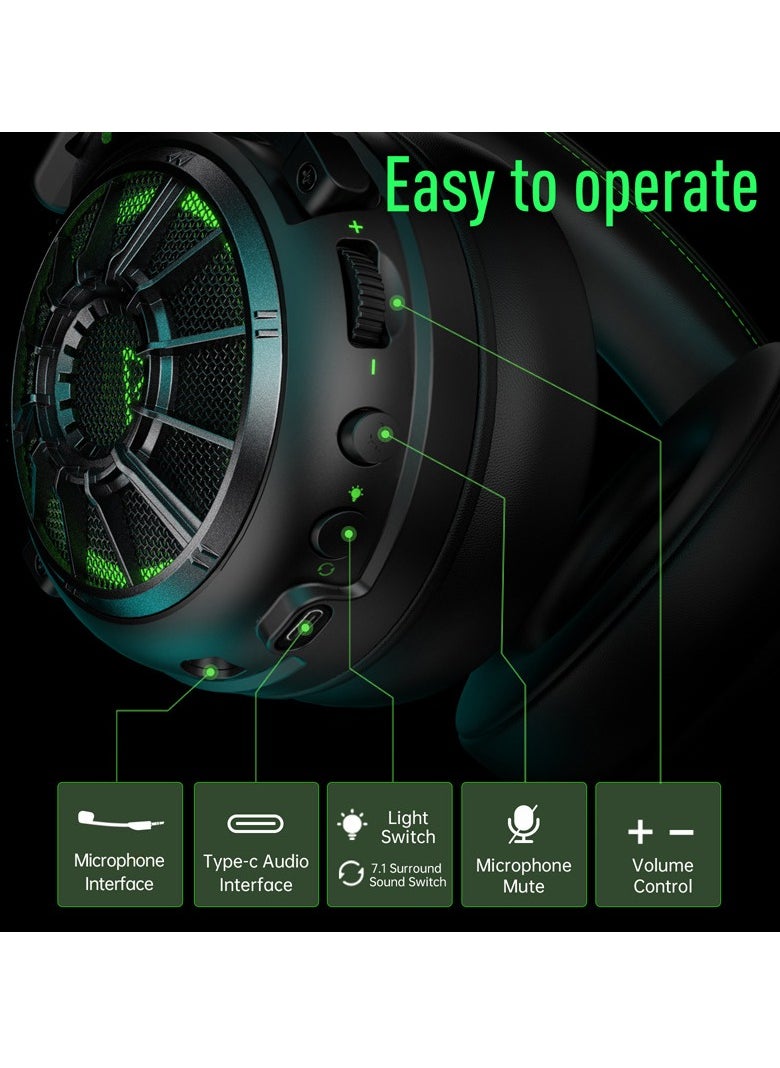 EKSA - Gaming Headset  7.1 Surround Sound for PS4 PS5 Xbox, AI Intelligent Noise Cancelling Microphone, Game/Muisc Mode, Wired Headphones for Xbox one, Computer - Image 1