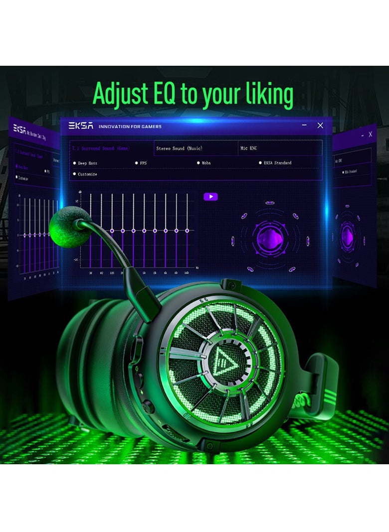 EKSA - Gaming Headset  7.1 Surround Sound for PS4 PS5 Xbox, AI Intelligent Noise Cancelling Microphone, Game/Muisc Mode, Wired Headphones for Xbox one, Computer - Image 1