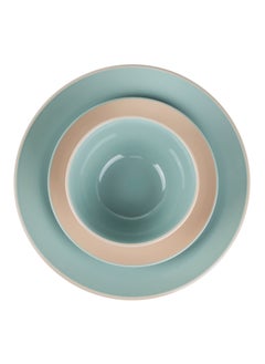 Shallow Moire 12-Pieces Stoneware Dinnerware Set, Dinner Set, Kitchen Dinnerware Ceramic Crockery Set, Dinner Service Set for 4, 26cm Dinner Plate, Side Plate, Cereal Bowl, Two Tone color  - Image 5