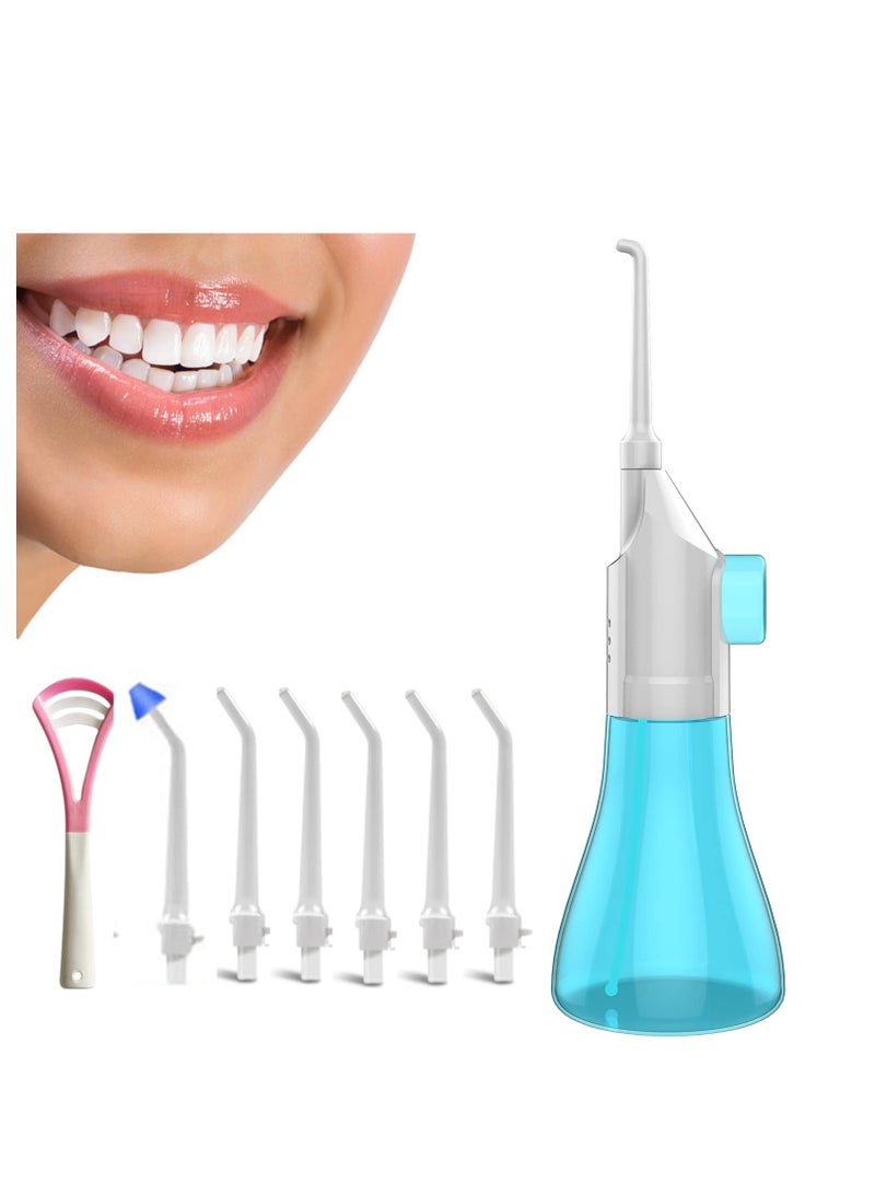 Excefore Water Flosser Oral Irrigator for Teeth, Water flosser portable, Manual Water flosser cordless, Braces Cleaning Machine, Cordless Oral Irrigator, for Travel and Home - Image 1