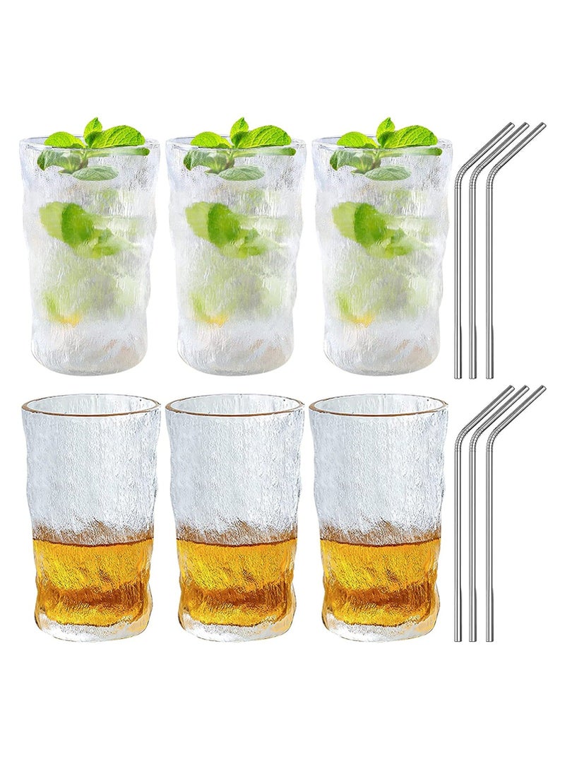 Drinking Glasses Set of 6 Highball Glass Cups 12oz Premium Quality Glassware Set for Water, Juice Dishwasher Safe Water Glasses Cup Drinking Glasses Tumblers For Water Juice  - Image 1