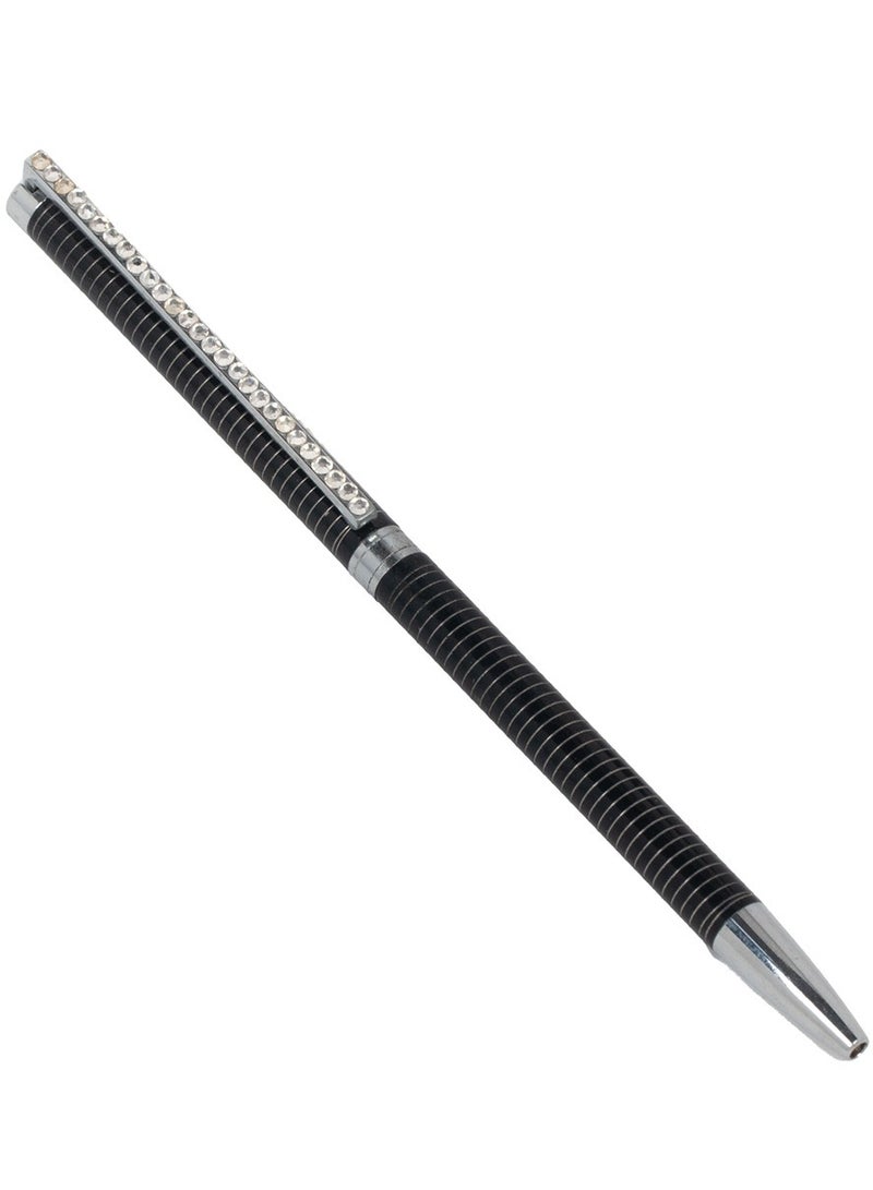 RS Black striped RS pen with crystal clip - Image 2