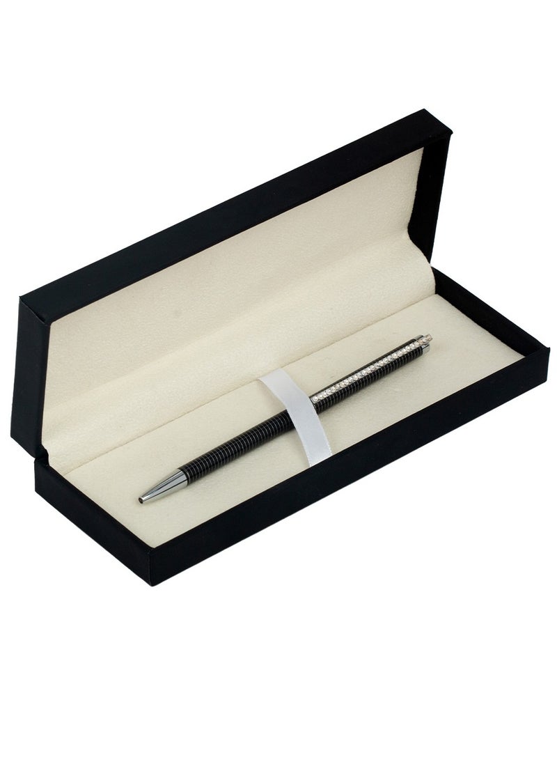 RS Black striped RS pen with crystal clip - Image 5