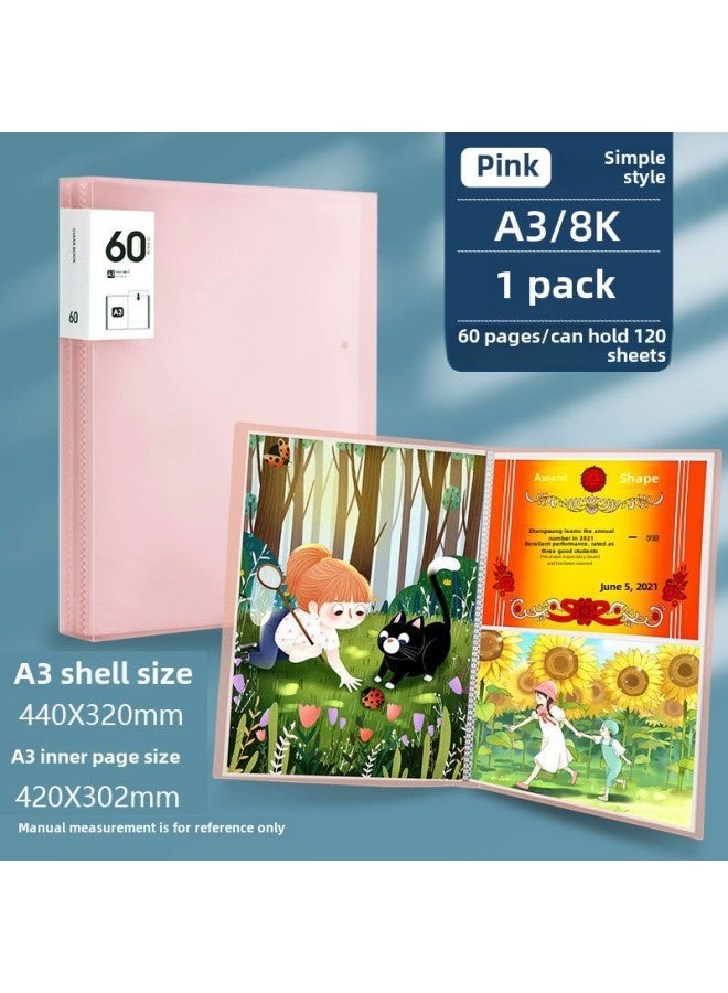 A3 Folder Painting Art Collection 8k Picture Album Transparent Information Album Children's Certificate Poster Storage Bag - Image 1