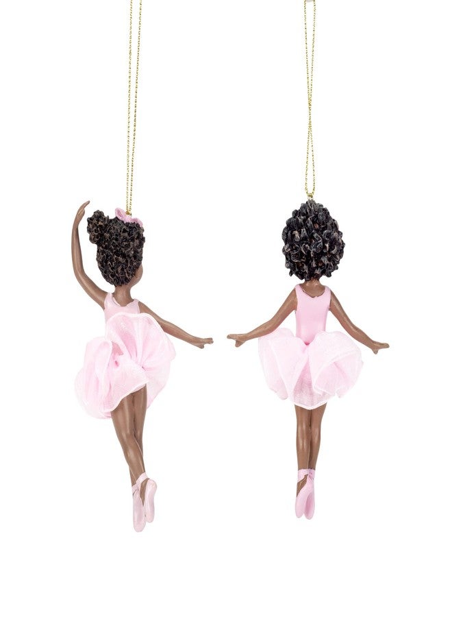 Kurt Adler 2 pc Set - Black Ballerina Girl on Toes Ornament 4 3/8 in - Image 4