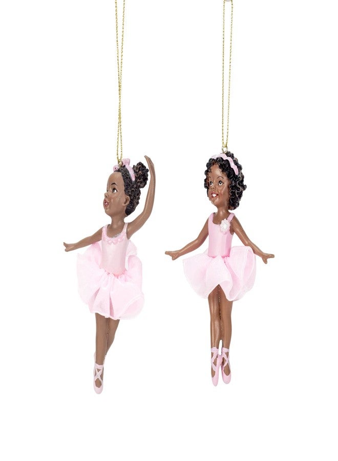 Kurt Adler 2 pc Set - Black Ballerina Girl on Toes Ornament 4 3/8 in - Image 5