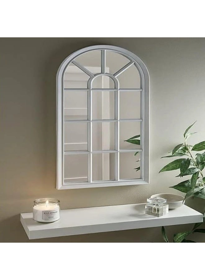 فاملي شيب مرايا طويلة على شكل شباك للحائط  اللون أبيض - Image 3