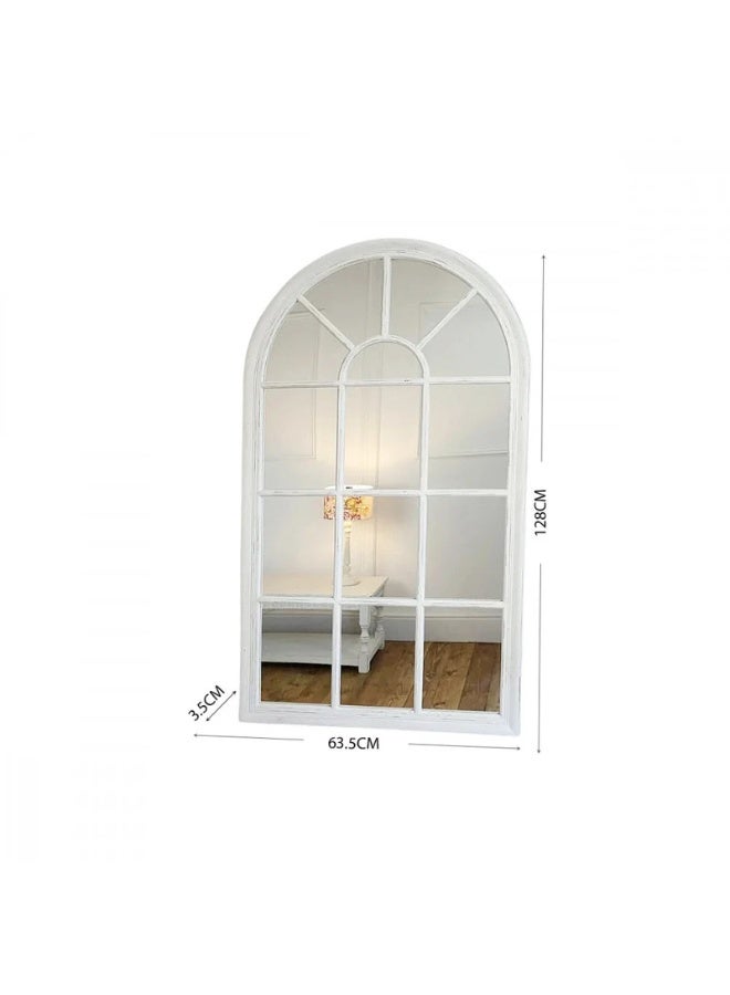 فاملي شيب مرايا طويلة على شكل شباك للحائط  اللون أبيض - Image 4