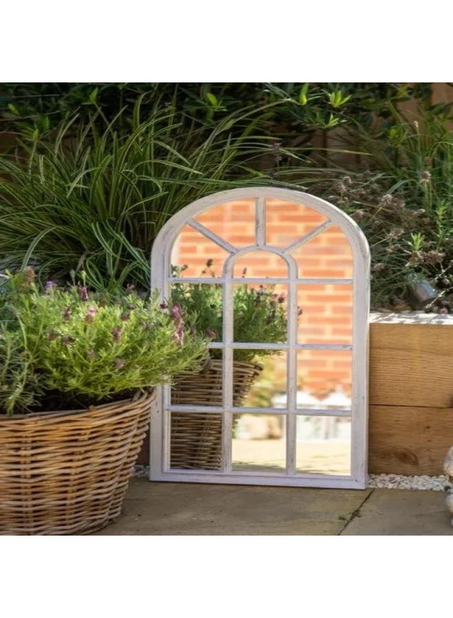 فاملي شيب مرايا طويلة على شكل شباك للحائط  اللون أبيض - Image 2