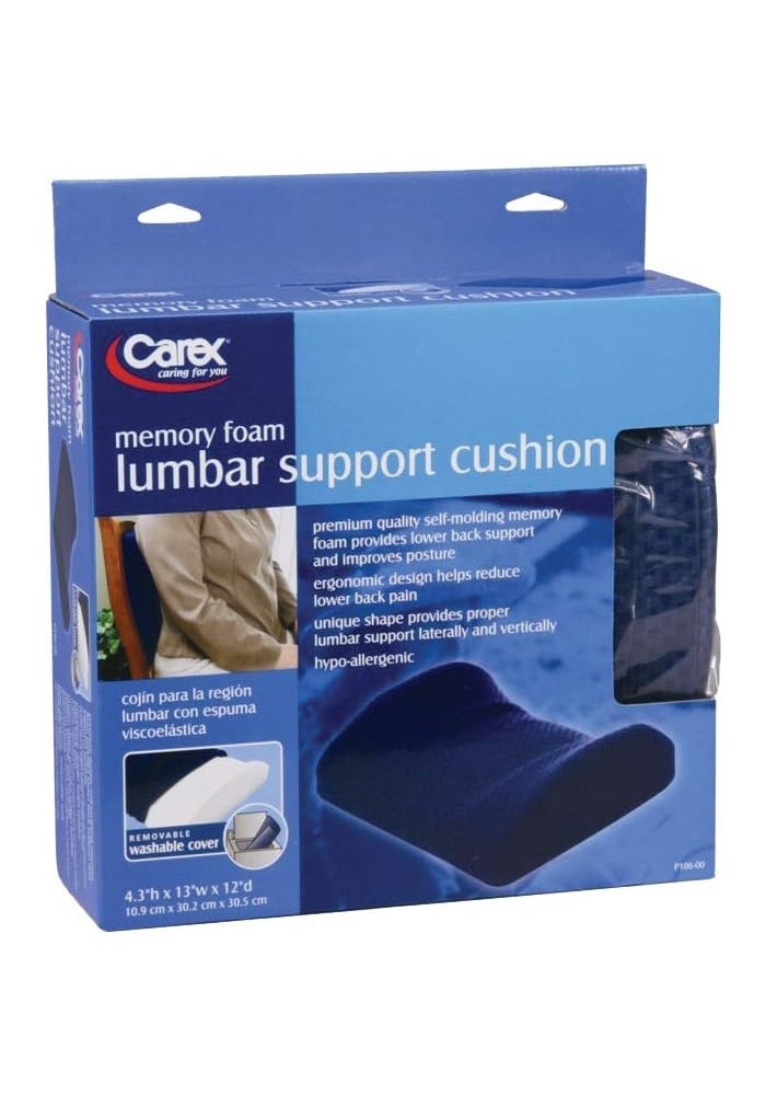 Carex Lumbar Support Pillow - Ergonomic Back Cushion for Office Chairs and Travel - Image 4