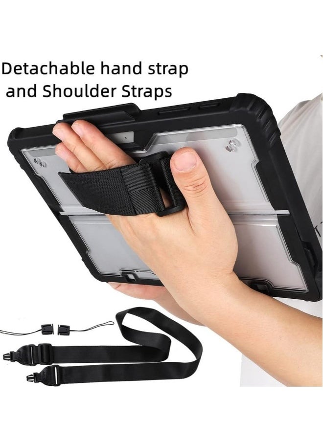 Generic - Case for Microsoft Surface Pro 11 (2024),Clear Durable Anti-Drop Smart Tablet Cover with Hand Strap,Pen Holder and Shoulder Strap - Image 1