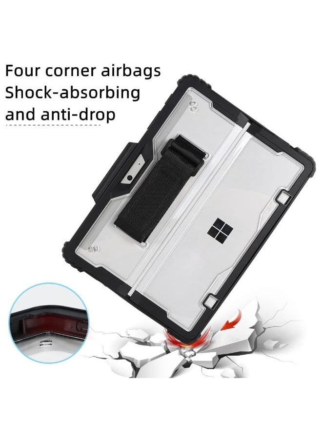 Generic - Case for Microsoft Surface Pro 11 (2024),Clear Durable Anti-Drop Smart Tablet Cover with Hand Strap,Pen Holder and Shoulder Strap - Image 1