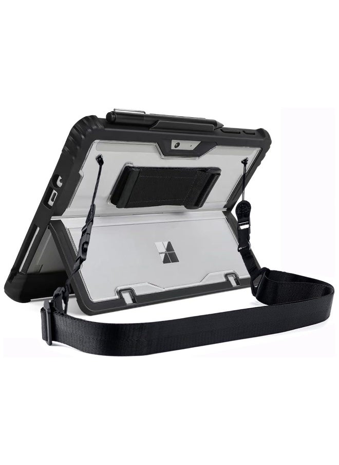 Generic - Case for Microsoft Surface Pro 11 (2024),Clear Durable Anti-Drop Smart Tablet Cover with Hand Strap,Pen Holder and Shoulder Strap - Image 1