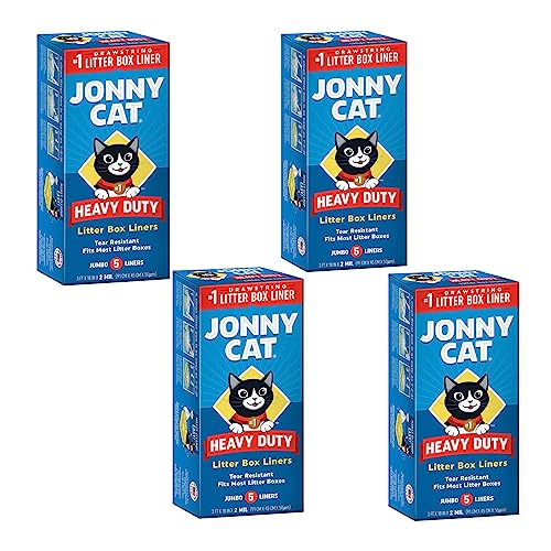 JONNY CAT Litter Box Liners, Convenient and Durable Disposable Cat Litter Liners for Easy Cleanup, Extra Thick and Tear-Resistant (Pack of 4) (4 Items) - Image 1