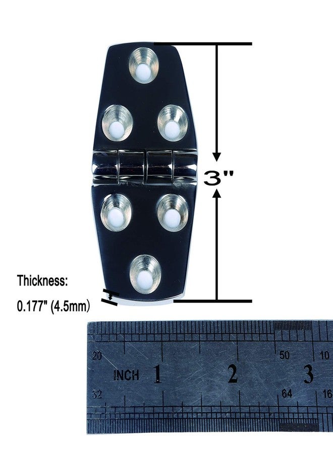 MX Stainless Steel Boat Hinges, 3" x 1.5" Marine Cabinet Hatch Door RVs Hinges 4pcs - Image 2