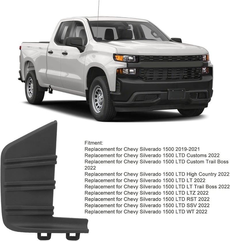 Front Bumper Cover Prevent Collision Replacement for Chevy 1500 2019 to 2021 (Front Left 84588810) - Image 5