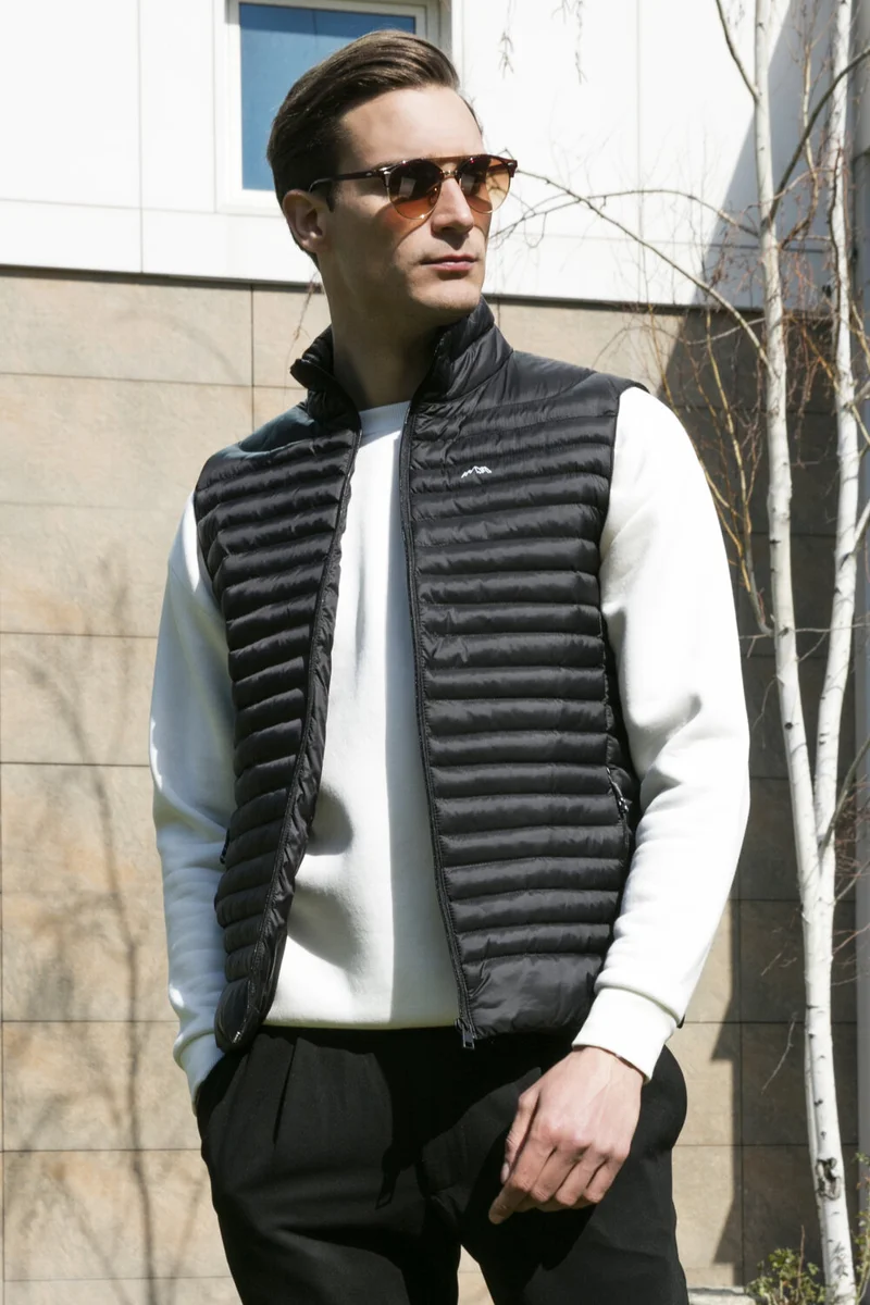 Buratti Regular Fit Stand Collar Pocket Quilted Puffer Vest Men's VEST 497KIM
