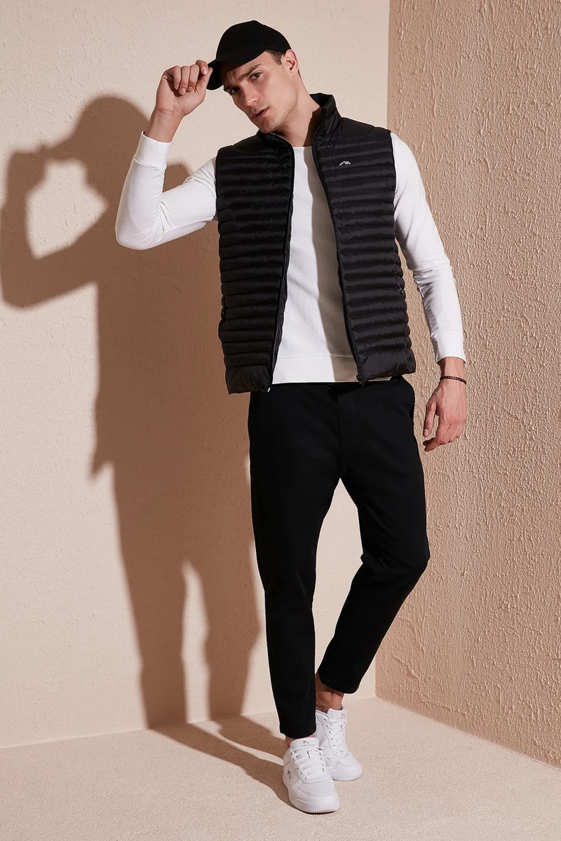 Buratti Regular Fit Stand Collar Pocket Quilted Puffer Vest Men's VEST 497KIM