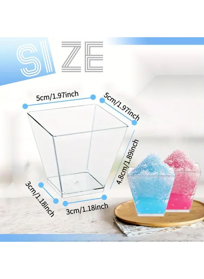 25pcs Square Dessert Cups 2oz 60ml Small Transparent Cups for Ice Cream Candy Salad Jelly Appetizer Mousse - Image 3