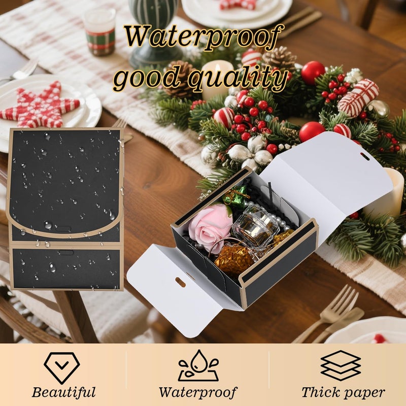 WLUSEAXI 12Pack Small Gift Boxes with Lids, 4.5''x4.5''x2'' Small Boxes for Gifts with Ribbons, Black Gift Boxes for Present, Birthday, Valentine's Day, Mother's Day, Holiday - Image 4