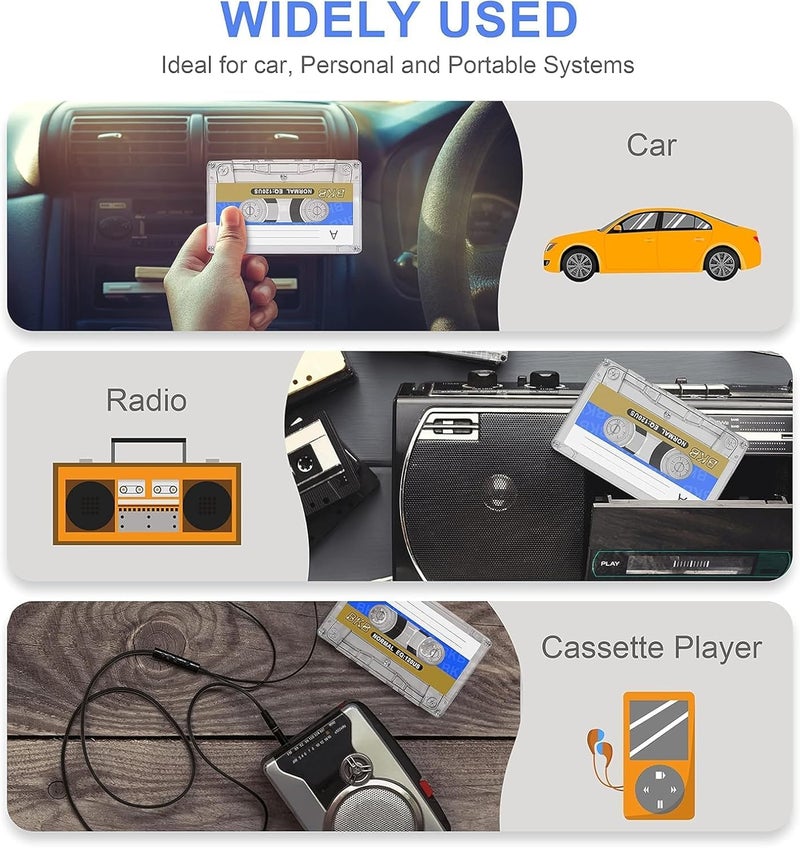 Tobo Empty Cassette Tape 60 Minutes Standard Cassette Blank Tape Player Empty Magnetic Audio Tape Recording for Speech Music Recording MP3 /DVD TD-1238CA (Pack of 5) - Image 5