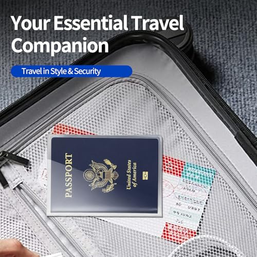 Owfeel 10pcs Frosted Plastic Passport Cover Passport Protector+20pcs Clear Plastic ID Credit Card Holder - Image 3