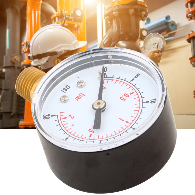 Pressure Gauge 0-100psi 0-7bar Brass Thread - Corrosion Resistant BSPT Connection for Domestic Heating, Industrial Pressure Measurement - Image 4
