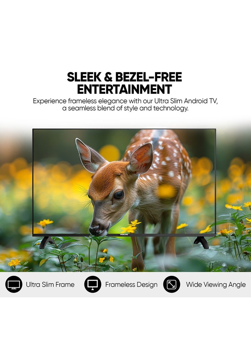 NIKAI 65-Inch 4K UHD Android Smart LED TV | Ultra HD Resolution, Built-In Apps (Netflix, YouTube, Facebook, Twitter, Skype) | 60Hz Refresh Rate, USB & HDMI Connectivity, DLNA Support UHD65SLED Black - Image 3