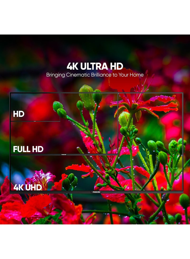 NIKAI 65-Inch 4K UHD Android Smart LED TV | Ultra HD Resolution, Built-In Apps (Netflix, YouTube, Facebook, Twitter, Skype) | 60Hz Refresh Rate, USB & HDMI Connectivity, DLNA Support UHD65SLED Black - Image 4