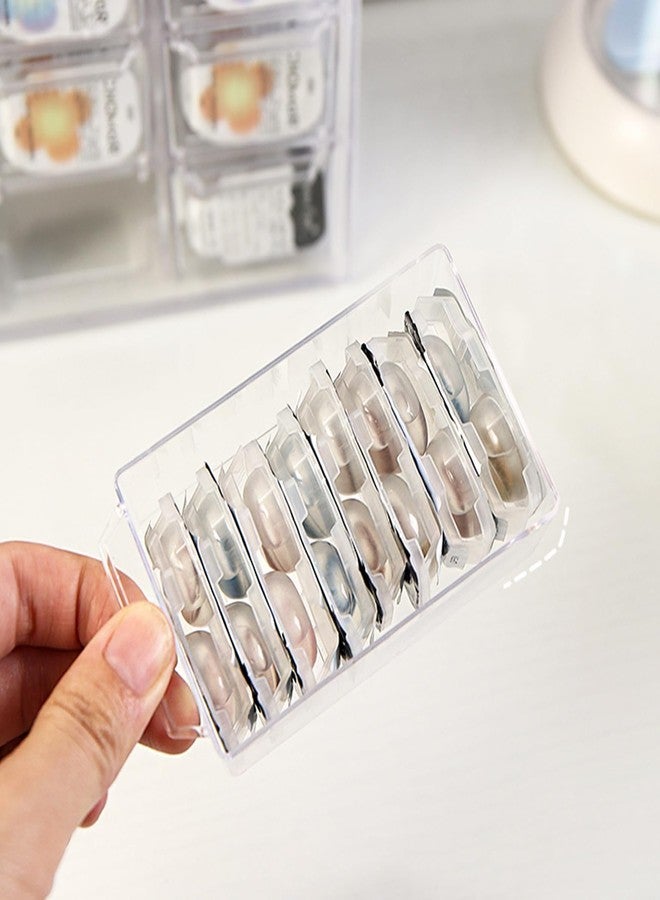 Klmnop Daily Contact Lens Organizer Case, 12 Grids Large Capacity Colored Contact Lenses Storage Box, Clear Plastic Daily Contact Lenses Dispenser for All Brand(Clear - Image 4