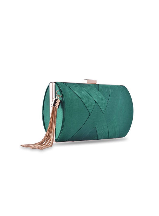 NIBEMINENT Silk Designer Clutch Green - Image 1