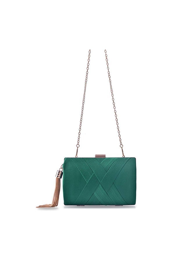 NIBEMINENT Silk Designer Clutch Green - Image 4