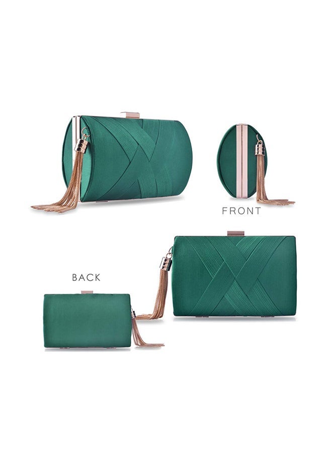 NIBEMINENT Silk Designer Clutch Green - Image 3