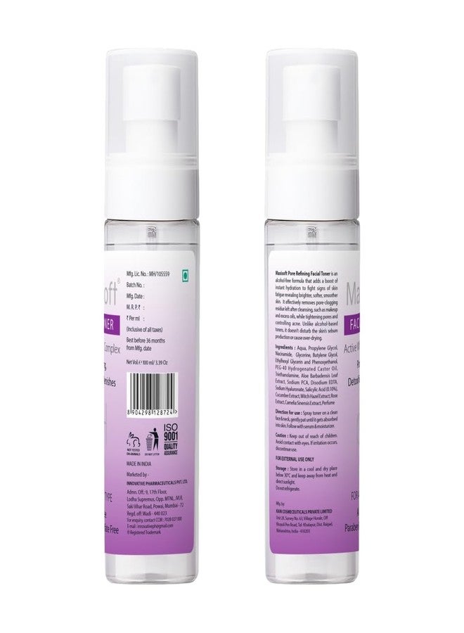 Maxisoft Facial Toner | Alcohol-Free pH Balancer | Deeply Cleanses, Hydrates, and Refreshes Skin | Reduces Pore Size & Controls Excess Oil | Suitable for All Skin Types | (100 ml Pack of 1) - Image 2
