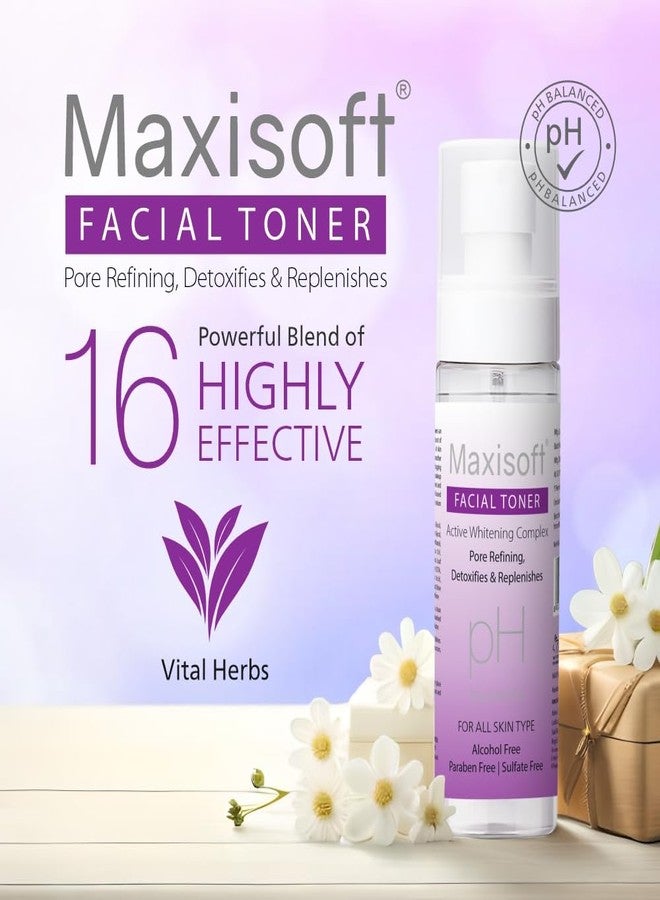 Maxisoft Facial Toner | Alcohol-Free pH Balancer | Deeply Cleanses, Hydrates, and Refreshes Skin | Reduces Pore Size & Controls Excess Oil | Suitable for All Skin Types | (100 ml Pack of 1) - Image 3