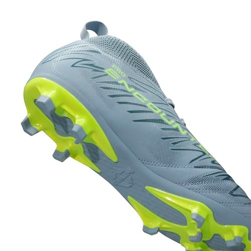 Nivia Encounter Pro 11 Football Stud for Men, Synthetic Leather Upper with Double Color TPU Sole, Ideal for Hard and Grassy Surfaces, Comfort Grey, UK03 - Image 5