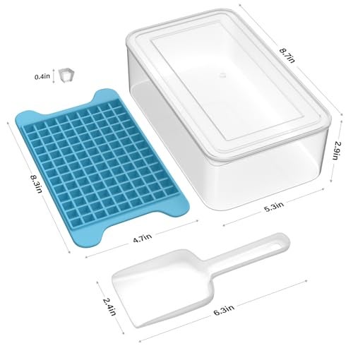 FDDBI Mini Ice Cube Tray for Freezer: FDDBI Small Ice Trays for Freezer with Bin - 117×4PCS Easy Release Nugget Ice Tray - Crushed Ice Tray with Container - Image 3